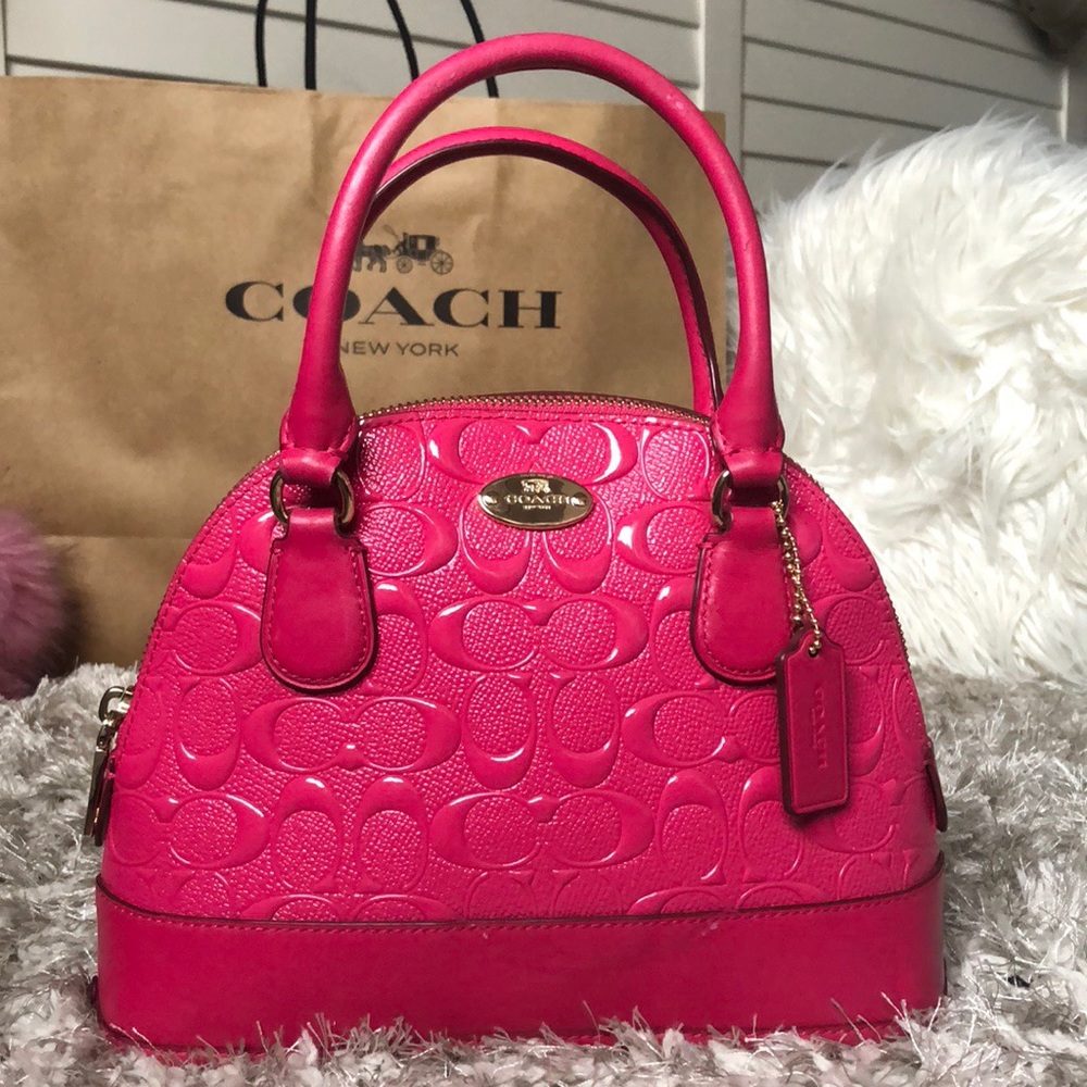 COACH Cora Embossed Domed Satchel